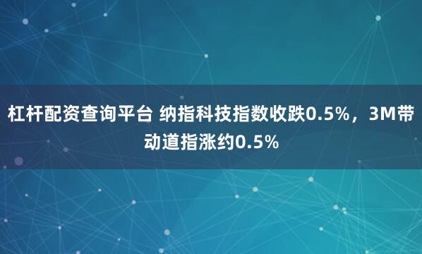 杠杆配资查询平台 纳指科技指数收跌0.5%，3M带动道指涨约0.5%